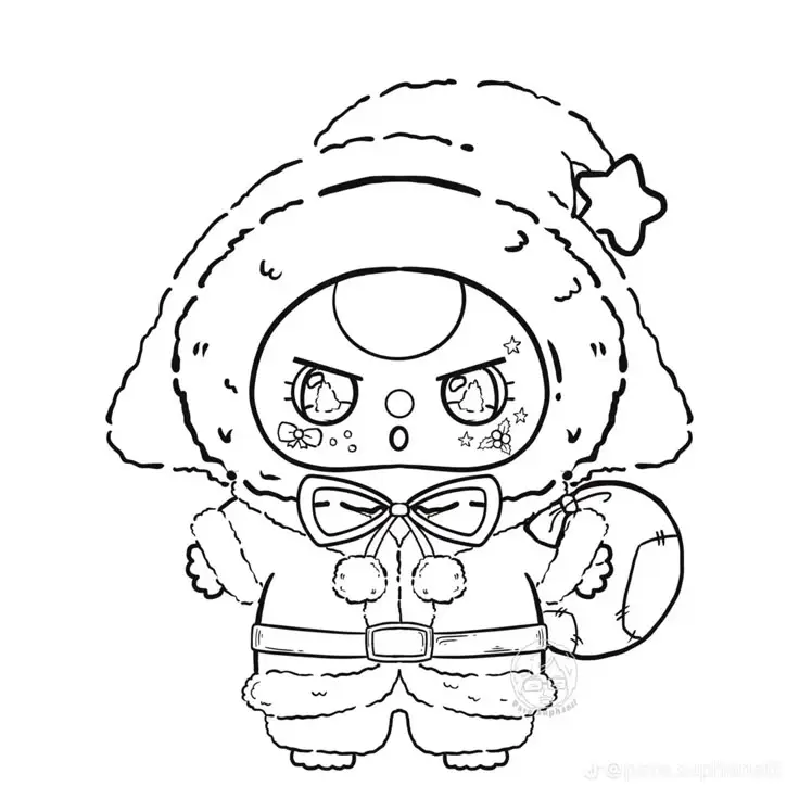 Tranh tô màu anime chibi cute dành cho trẻ em 43