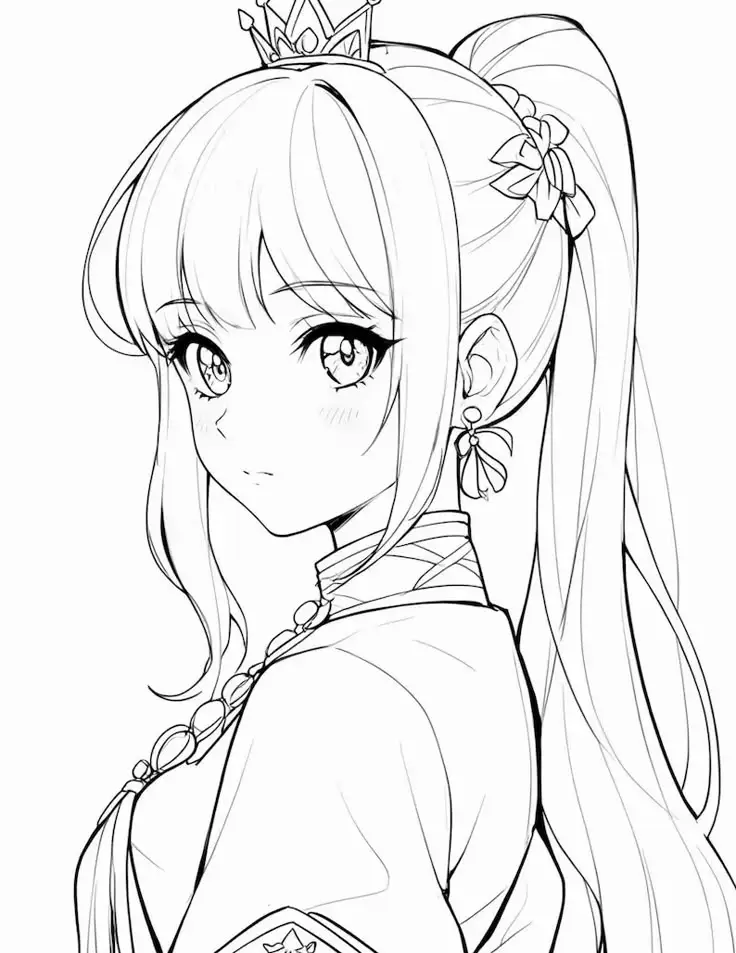 Tranh tô màu anime chibi cute dành cho trẻ em 44