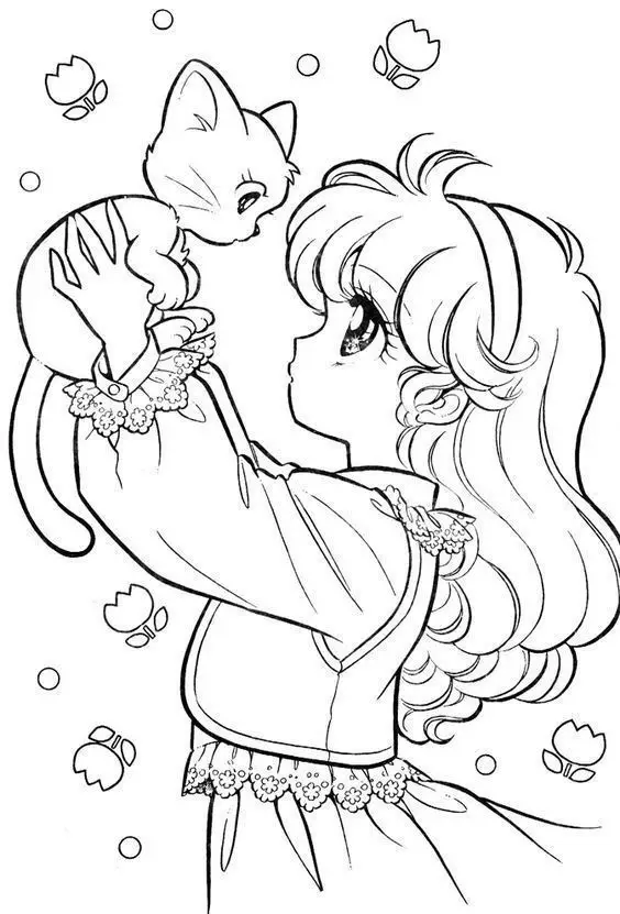 Tranh tô màu anime chibi cute dành cho trẻ em 49