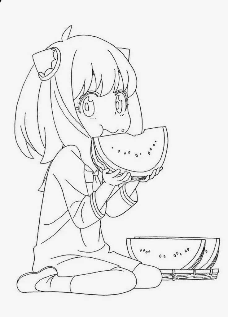Tranh tô màu anime chibi cute dành cho trẻ em 53
