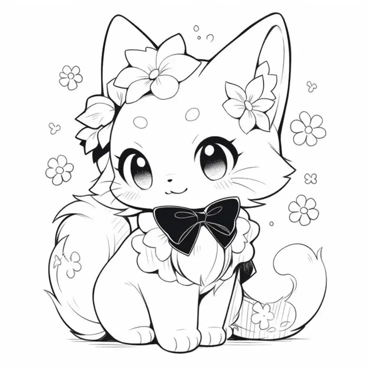 Tranh tô màu anime chibi cute dành cho trẻ em 59