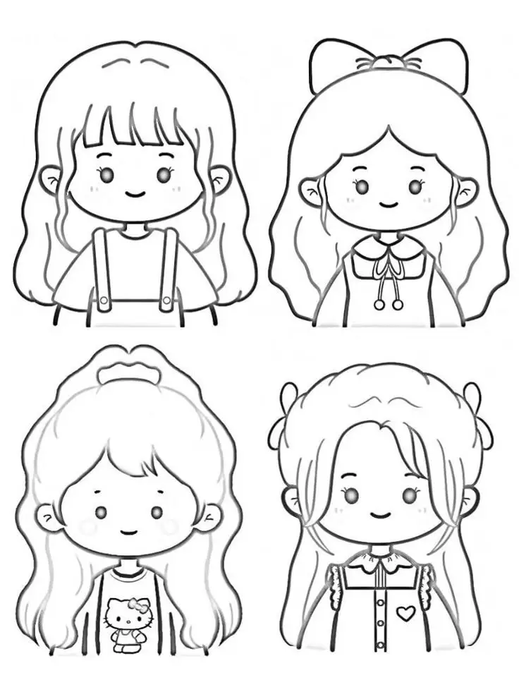 Tranh tô màu anime chibi cute dành cho trẻ em 60