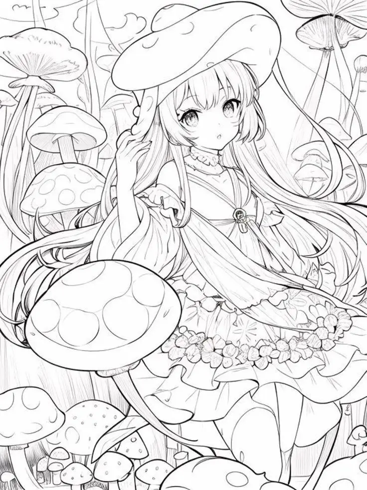 Tranh tô màu anime chibi cute dành cho trẻ em 65