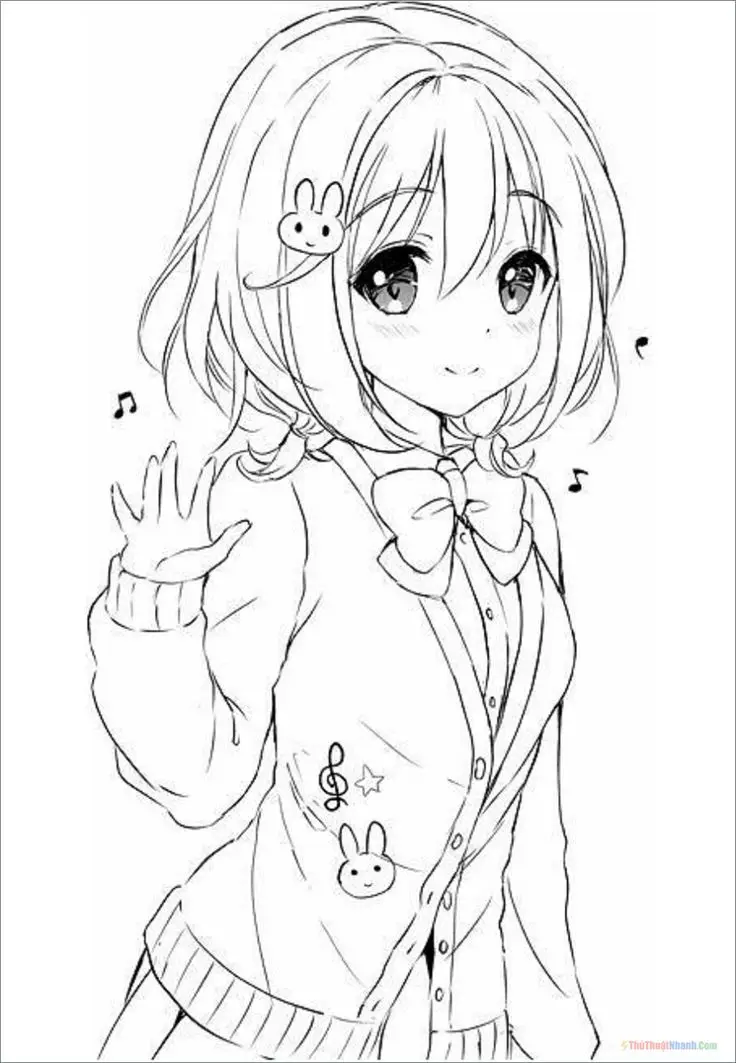 Tranh Tô Màu Anime Cute Đơn Giản Cho Các Bạn Trẻ 1