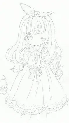 Tranh Tô Màu Anime Cute Đơn Giản Cho Các Bạn Trẻ 23