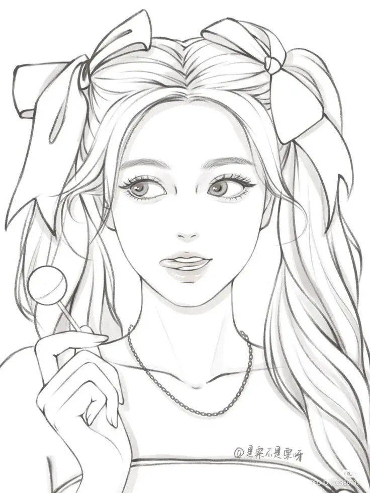 Tranh Tô Màu Anime Cute Đơn Giản Cho Các Bạn Trẻ 26