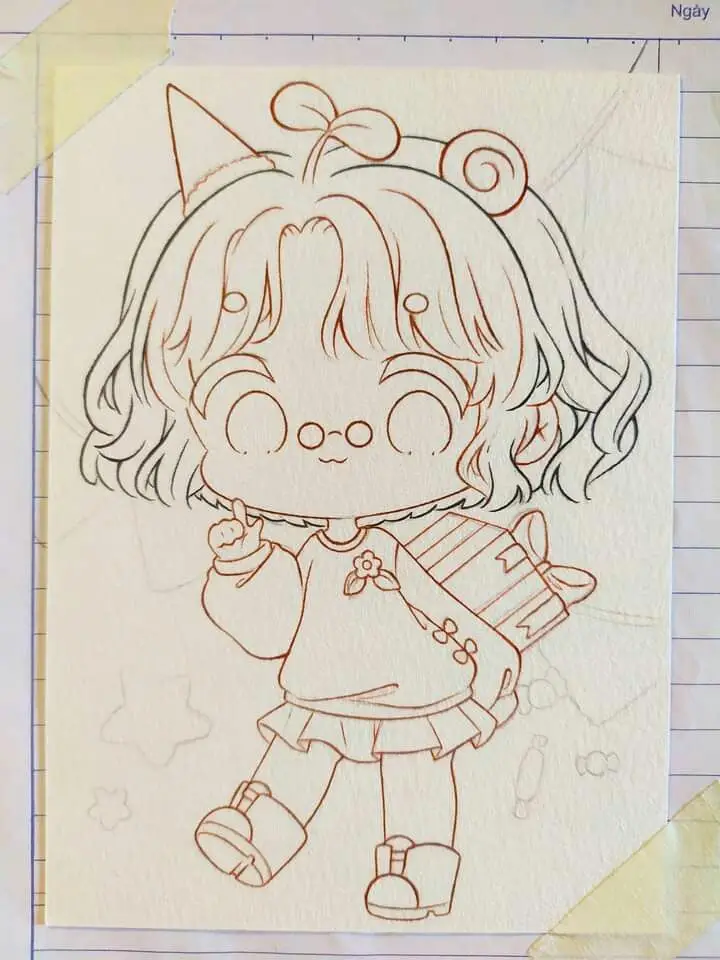 Tranh Tô Màu Anime Cute Đơn Giản Cho Các Bạn Trẻ 33