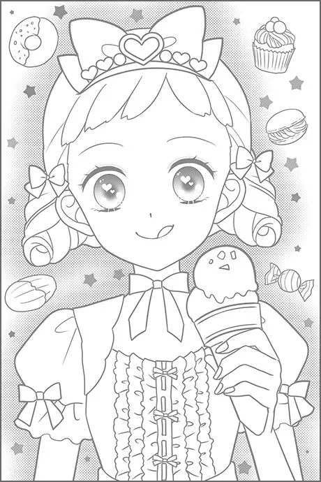 Tranh Tô Màu Anime Cute Đơn Giản Cho Các Bạn Trẻ 54