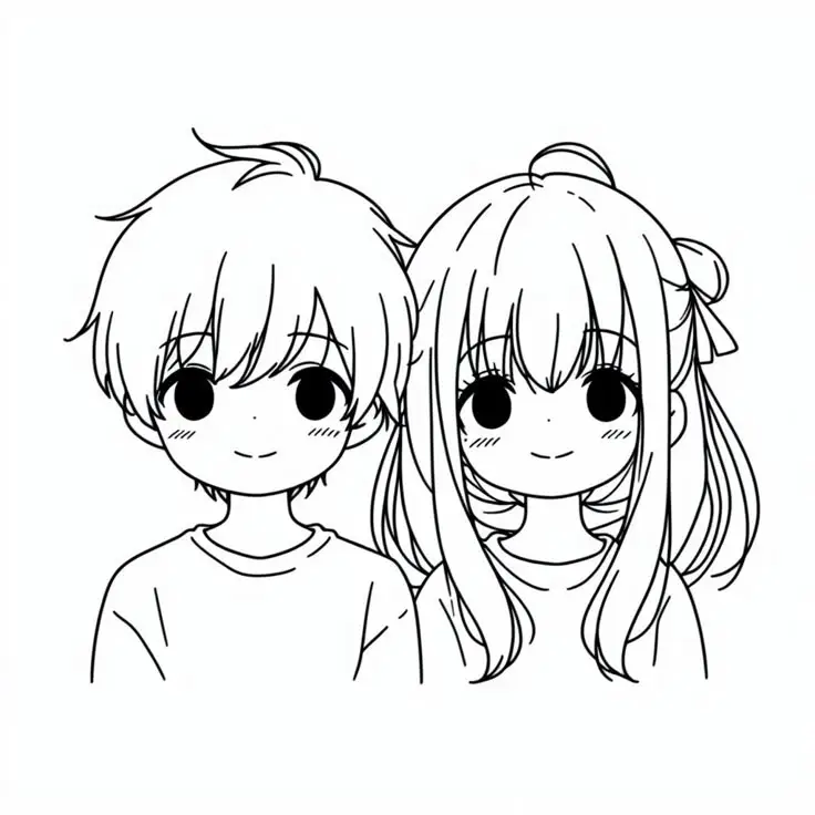 Tranh Tô Màu Anime Cute Đơn Giản Cho Các Bạn Trẻ 56