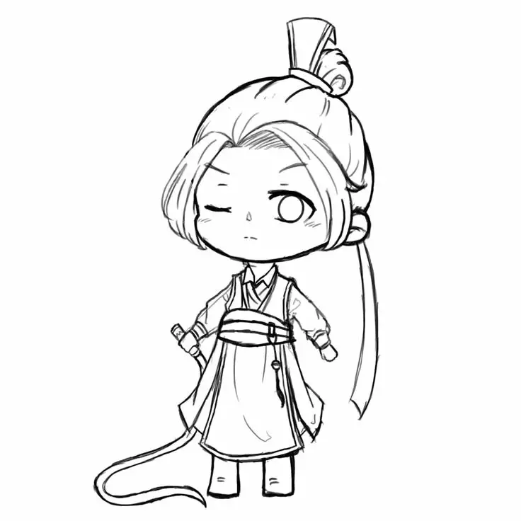 Tranh Tô Màu Anime Cute Đơn Giản Cho Các Bạn Trẻ 63