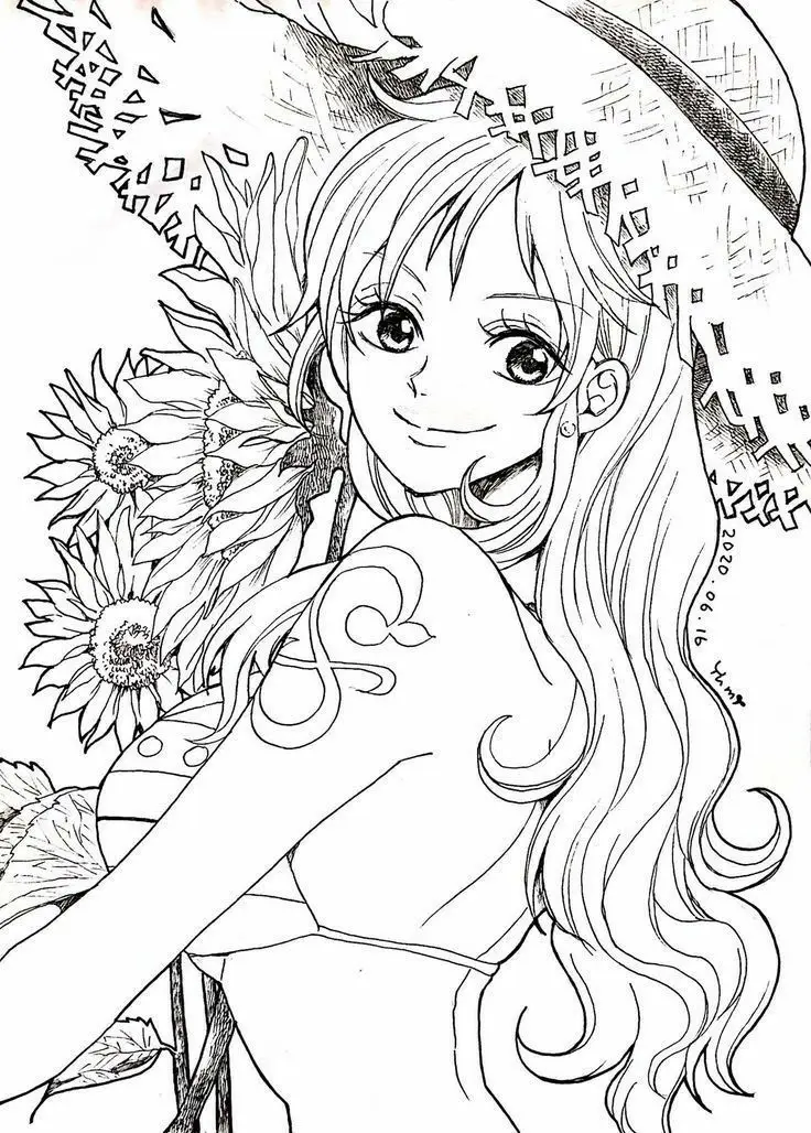 Tranh tô màu anime đẹp nhất cho fans yêu thích 11