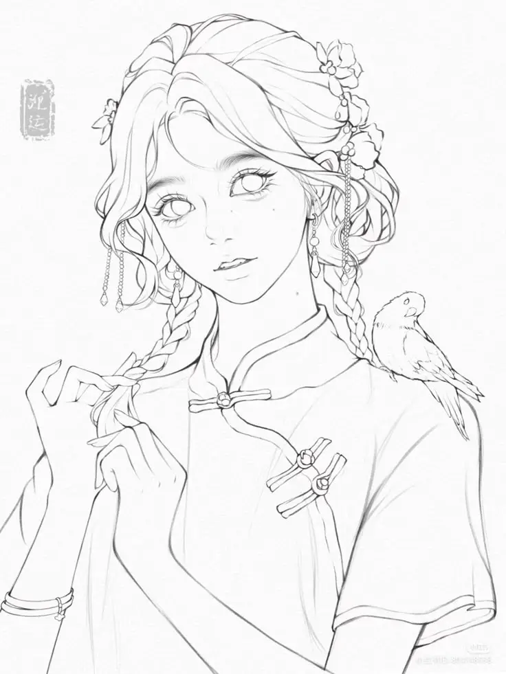 Tranh tô màu anime đẹp nhất cho fans yêu thích 54