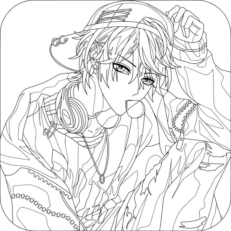 Tranh Tô Màu Anime Nam Ngầu Đầy Phong Cách 17
