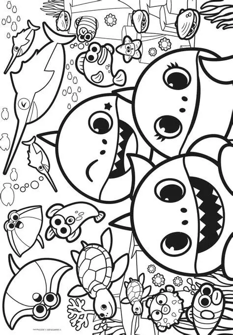 Tranh tô màu Baby Shark – Hình ảnh vui tươi cho bé yêu 1