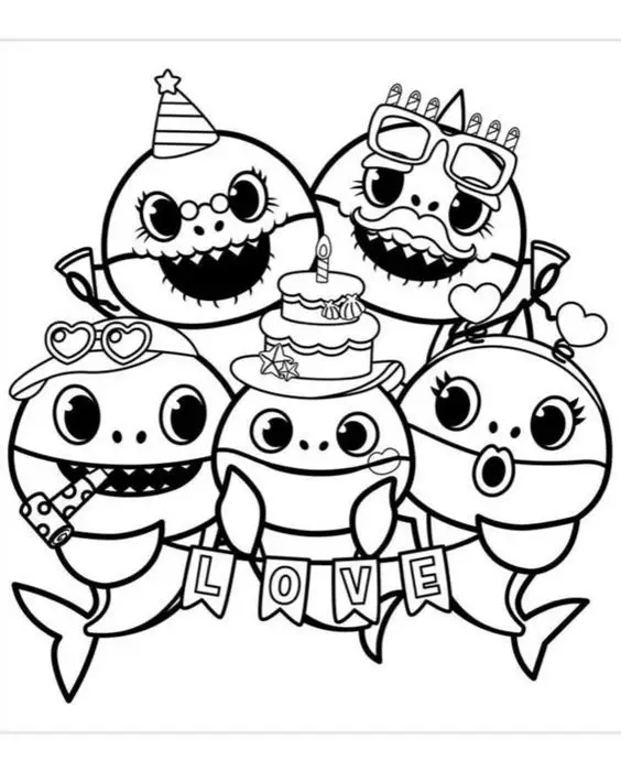 Tranh tô màu Baby Shark – Hình ảnh vui tươi cho bé yêu 2