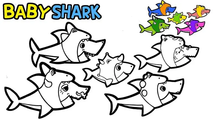 Tranh tô màu Baby Shark – Hình ảnh vui tươi cho bé yêu 17