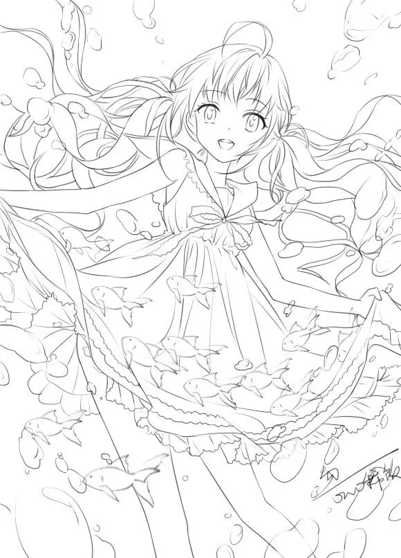 Tranh Tô Màu Bạn Gái - Những Hình Ảnh Đáng Yêu Để Tô 24