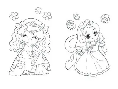 Tranh Tô Màu Bạn Gái - Những Hình Ảnh Đáng Yêu Để Tô 46