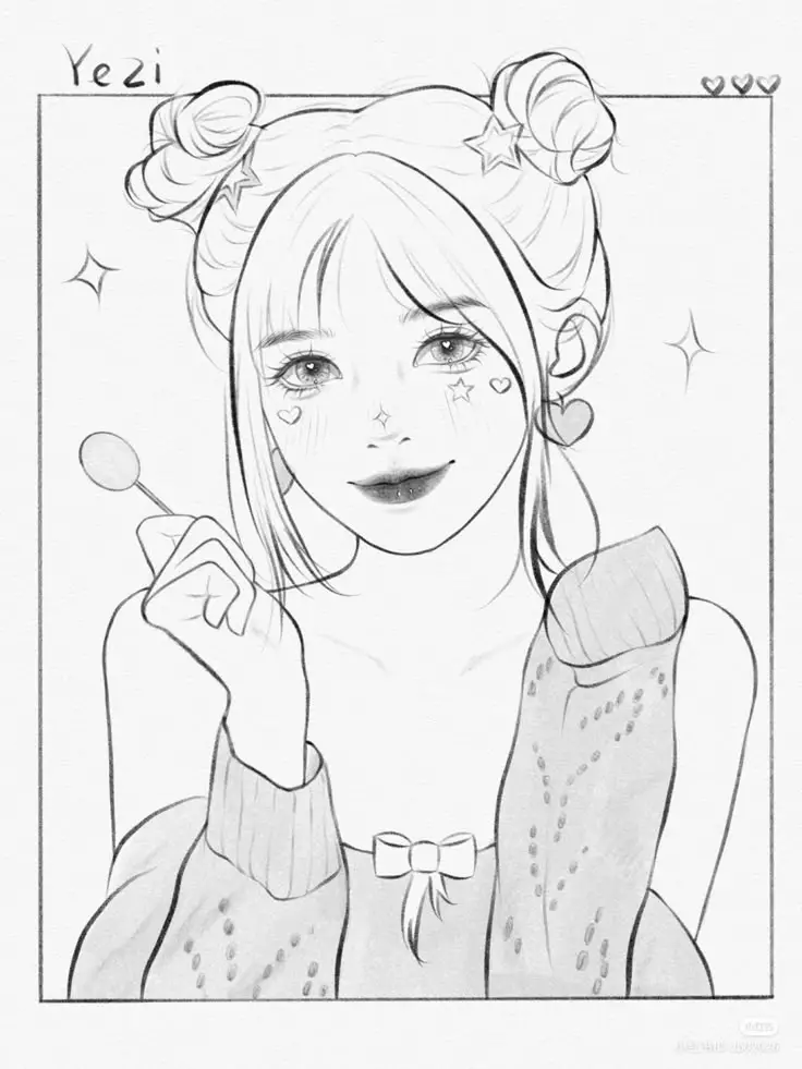 Tranh Tô Màu Bạn Gái - Những Hình Ảnh Đáng Yêu Để Tô 49