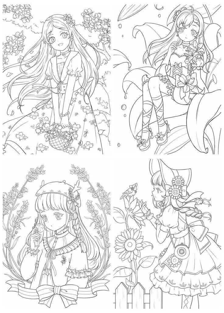 Tranh Tô Màu Bạn Gái - Những Hình Ảnh Đáng Yêu Để Tô 66