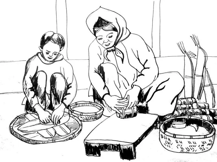 Tranh tô màu bánh chưng - Hướng dẫn tô màu truyền thống Tết 17