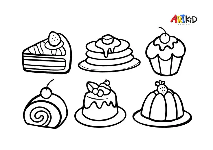 Tranh tô màu bánh kem: Hình ảnh ngọt ngào cho các bé 8