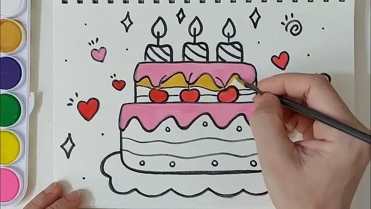 Tranh tô màu bánh kem: Hình ảnh ngọt ngào cho các bé 9