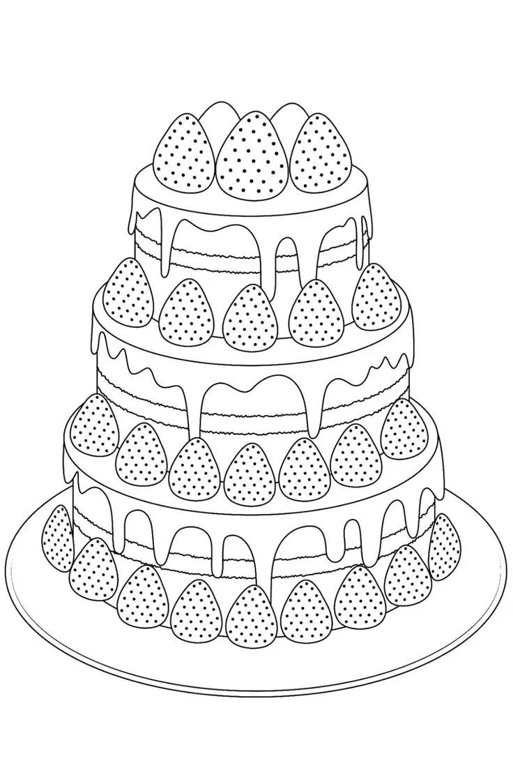 Tranh tô màu bánh kem: Hình ảnh ngọt ngào cho các bé 13