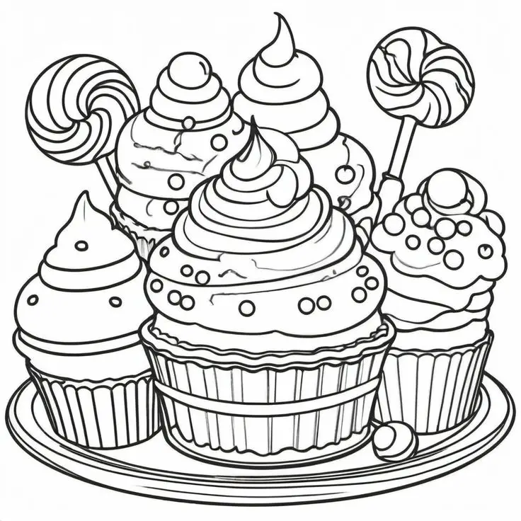 Tranh tô màu bánh kem: Hình ảnh ngọt ngào cho các bé 16