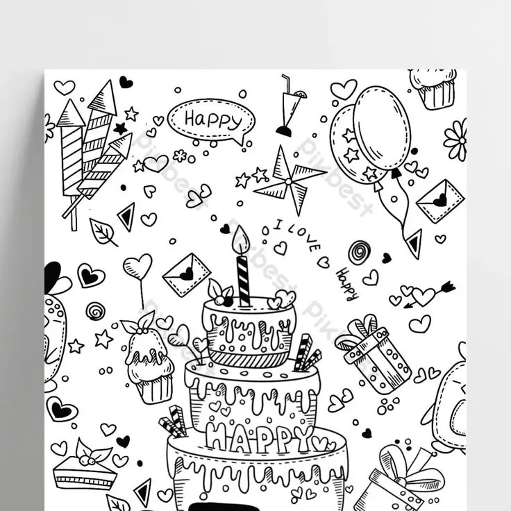 Tranh tô màu bánh kem: Hình ảnh ngọt ngào cho các bé 25