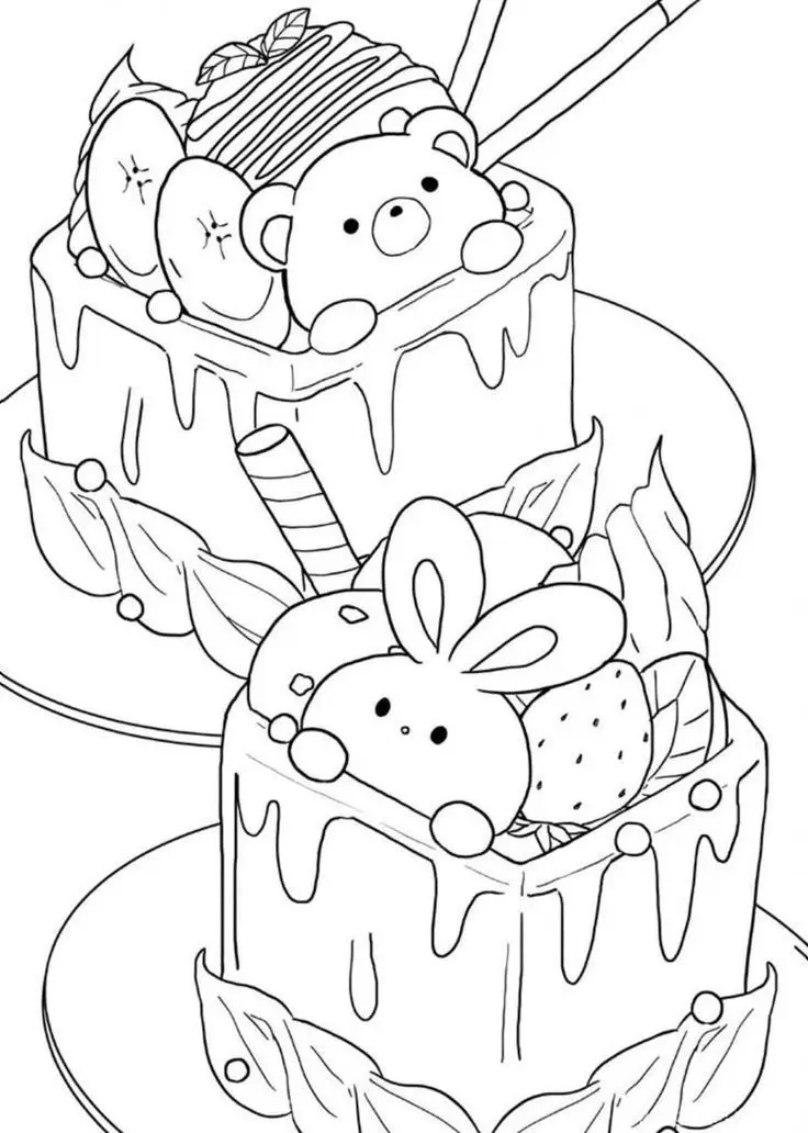 Tranh tô màu bánh kem: Hình ảnh ngọt ngào cho các bé 48