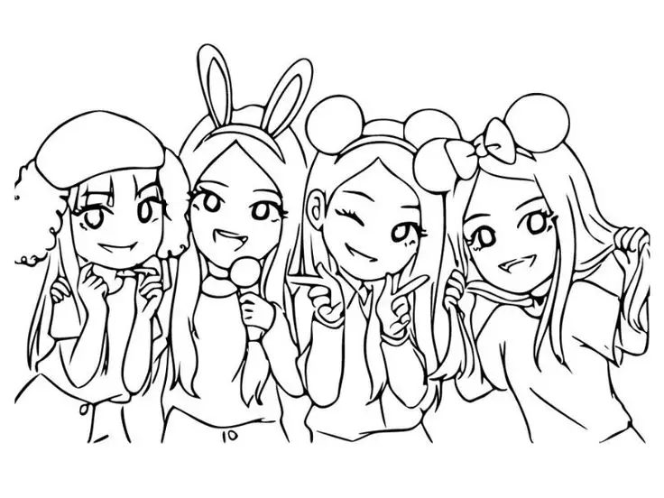 Tranh tô màu blackpink chibi cute cho fan hâm mộ 1