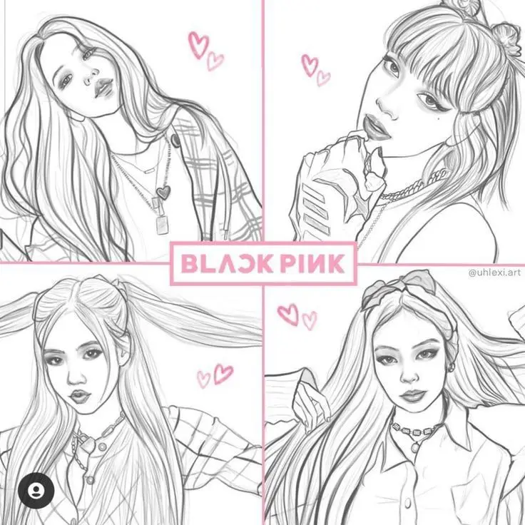 Tranh tô màu blackpink chibi cute cho fan hâm mộ 2