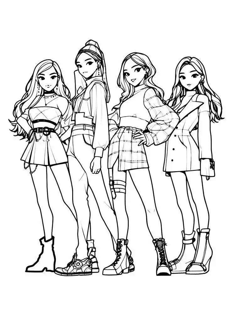 Tranh tô màu blackpink chibi cute cho fan hâm mộ 7