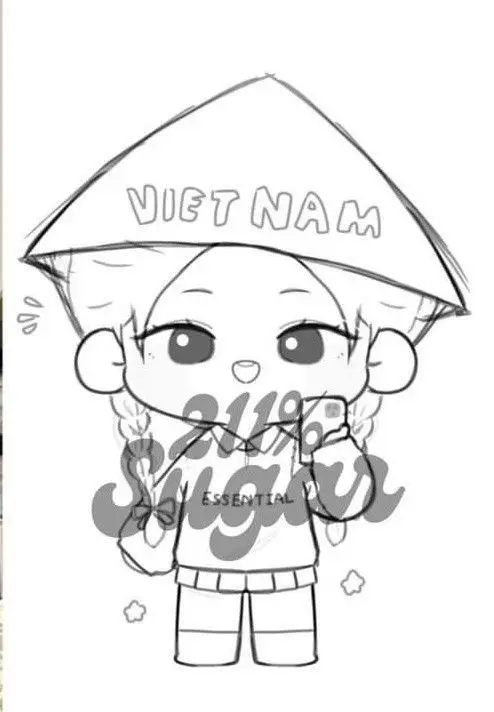 Tranh tô màu blackpink chibi cute cho fan hâm mộ 12
