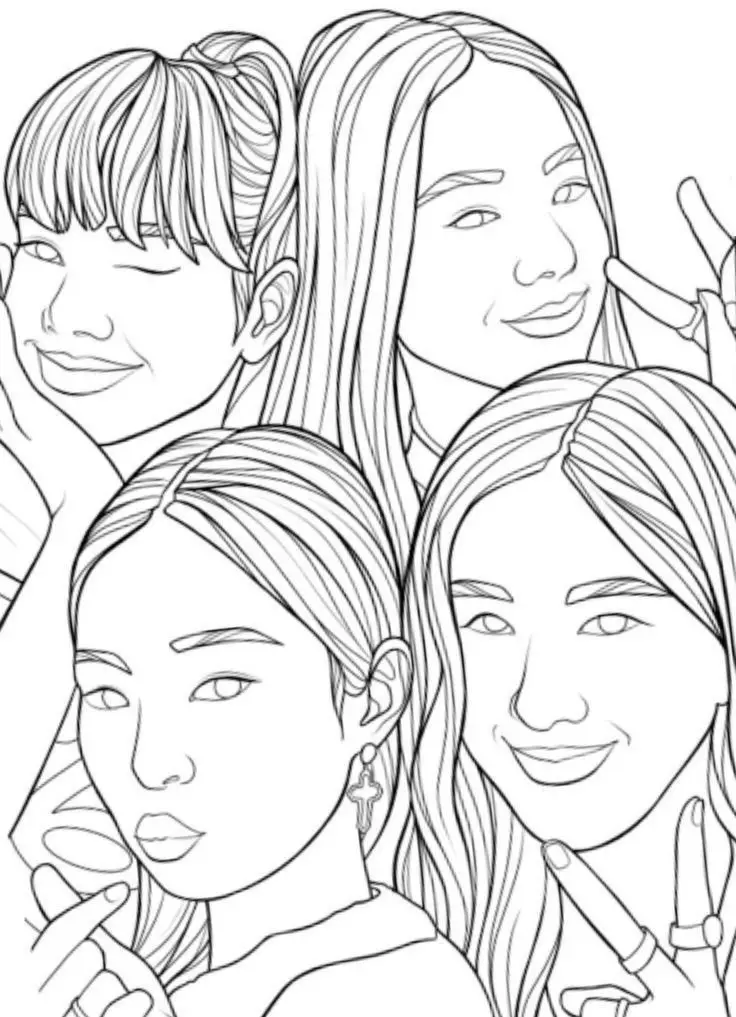 Tranh tô màu blackpink chibi cute cho fan hâm mộ 25