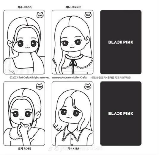 Tranh tô màu blackpink chibi cute cho fan hâm mộ 34