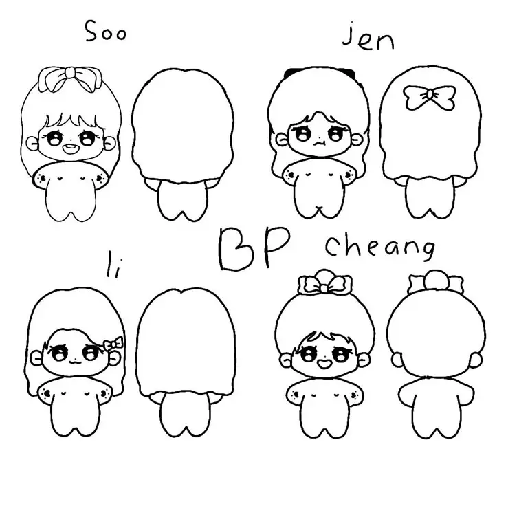 Tranh tô màu blackpink chibi cute cho fan hâm mộ 56