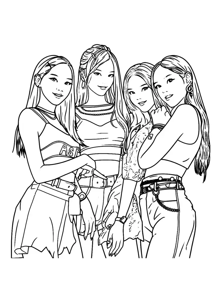 Tranh tô màu blackpink chibi cute cho fan hâm mộ 67
