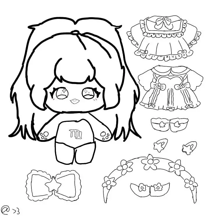 Tranh Tô Màu Búp Bê Giấy Chibi - Khám Phá Thế Giới Màu Sắc 6