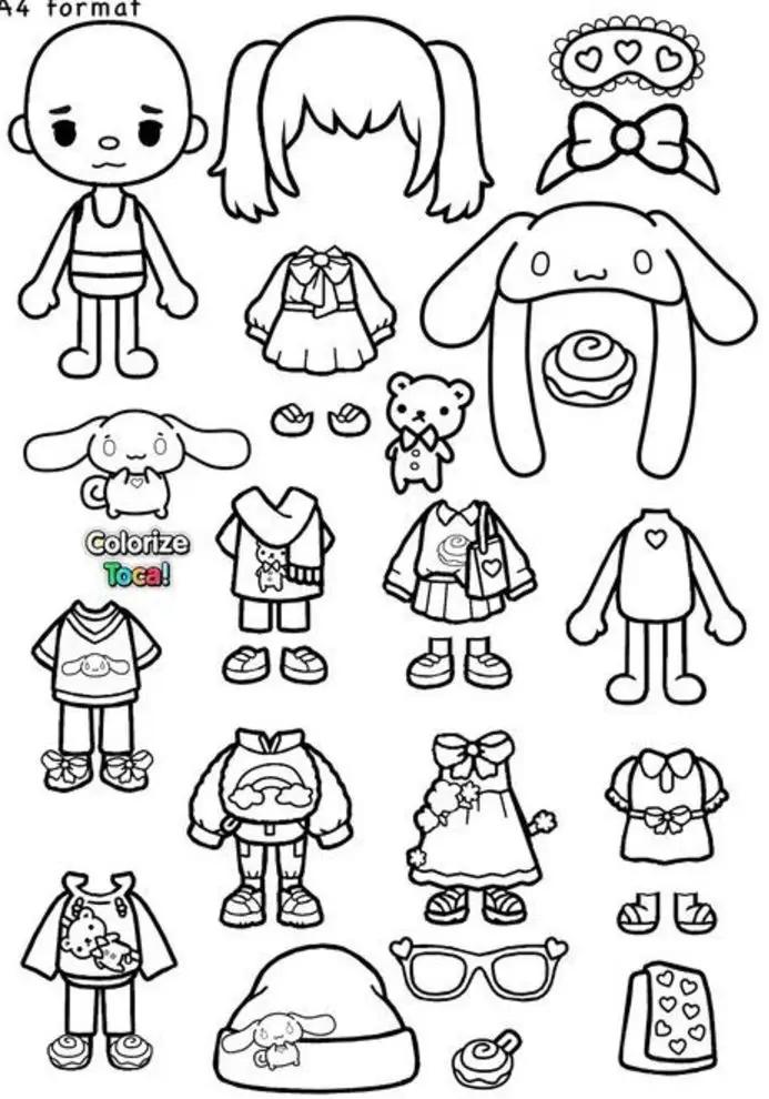 Tranh Tô Màu Búp Bê Giấy Chibi - Khám Phá Thế Giới Màu Sắc 22