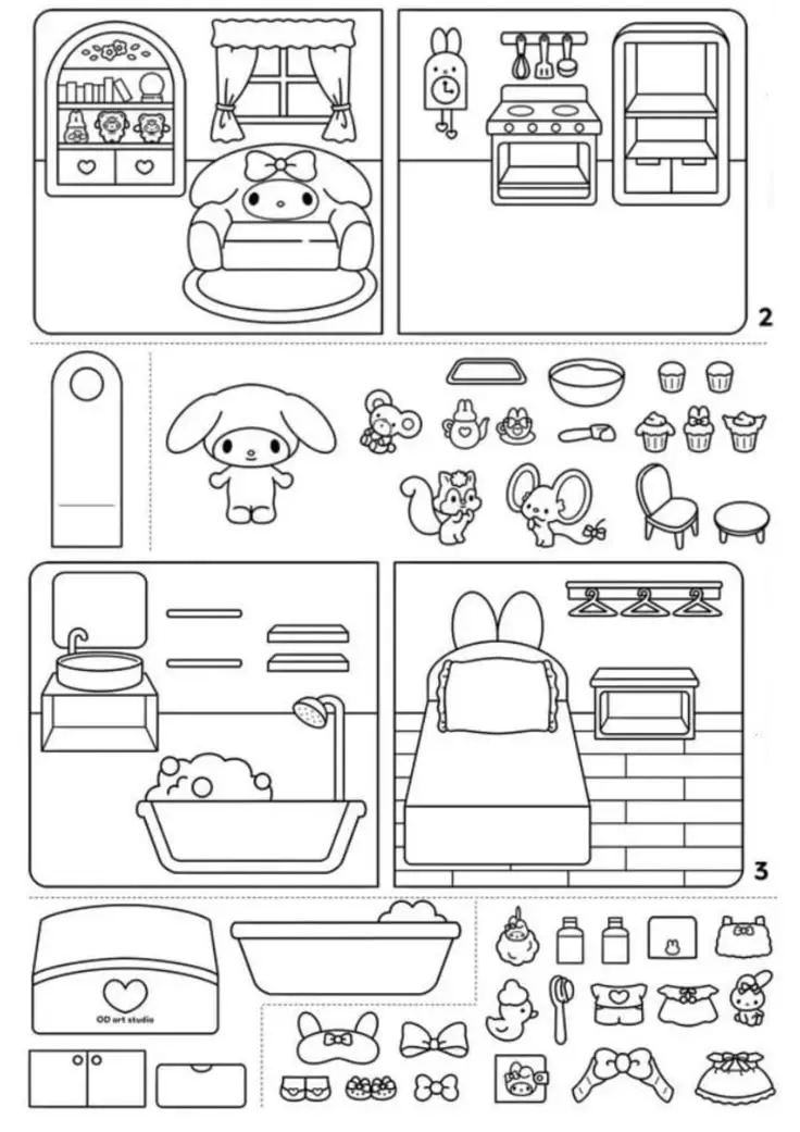 Tranh Tô Màu Búp Bê Giấy Chibi - Khám Phá Thế Giới Màu Sắc 47