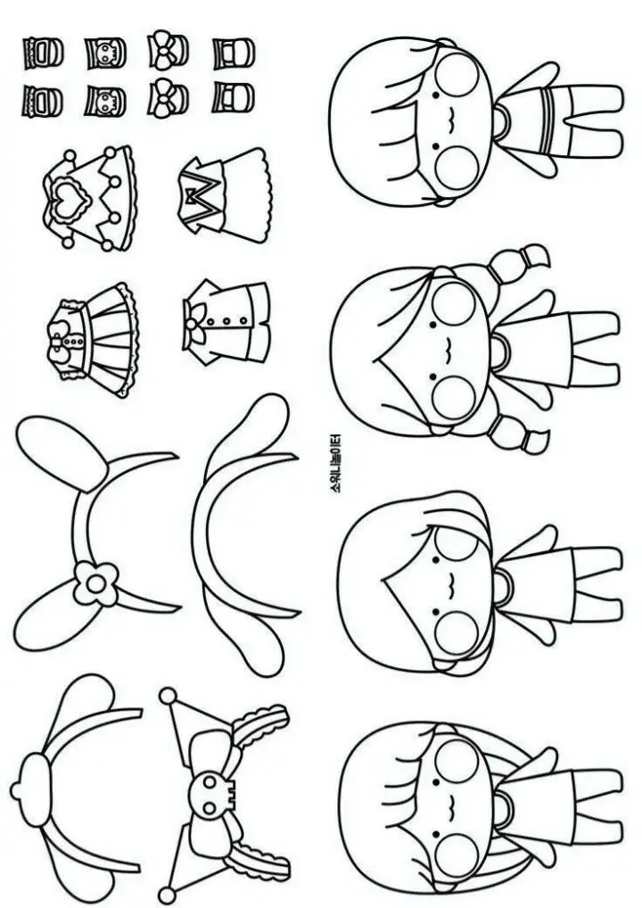 Tranh Tô Màu Búp Bê Giấy Chibi - Khám Phá Thế Giới Màu Sắc 59