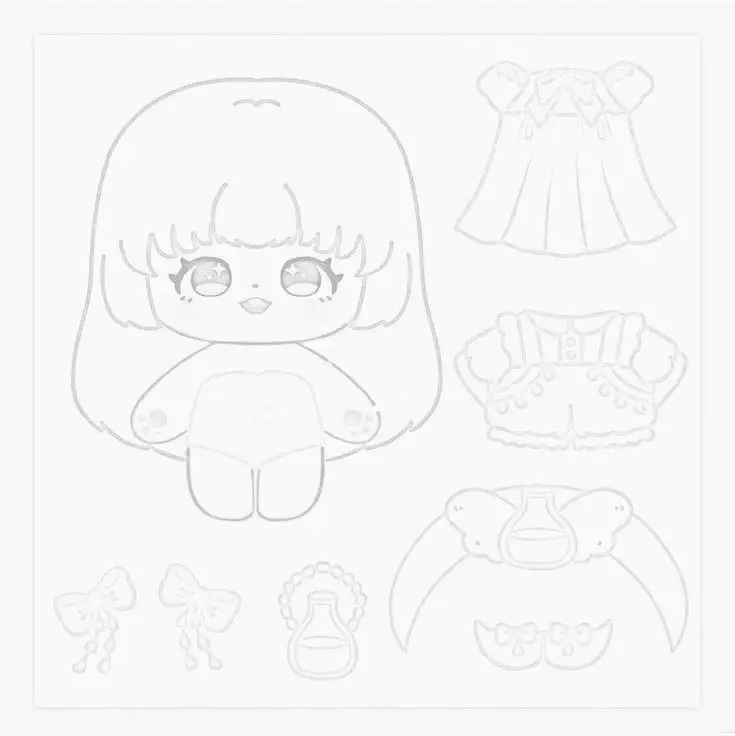 Tranh Tô Màu Búp Bê Giấy Chibi - Khám Phá Thế Giới Màu Sắc 73