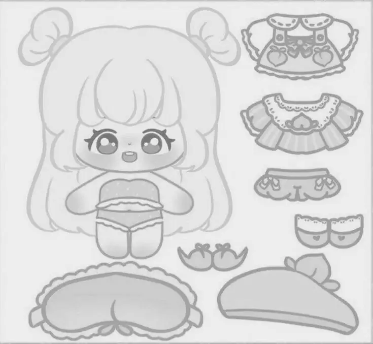 Búp bê giấy cute – Tranh tô màu cho bé thoả sức sáng tạo 24