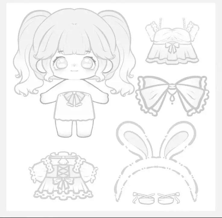 Búp bê giấy cute – Tranh tô màu cho bé thoả sức sáng tạo 38