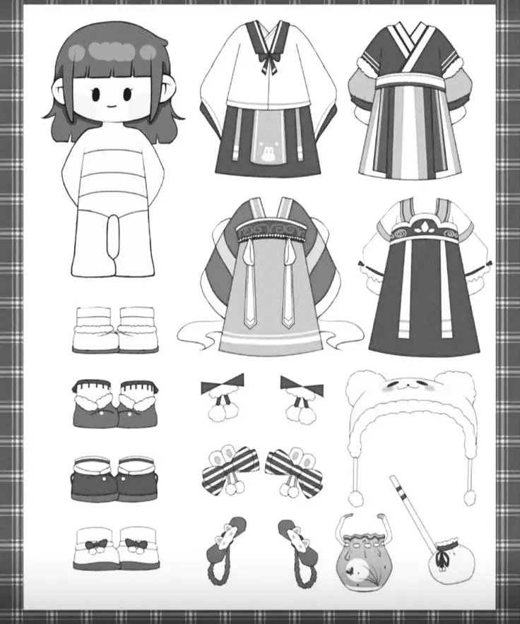 Búp bê giấy cute – Tranh tô màu cho bé thoả sức sáng tạo 55