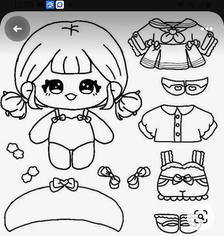 Búp bê giấy cute – Tranh tô màu cho bé thoả sức sáng tạo 58