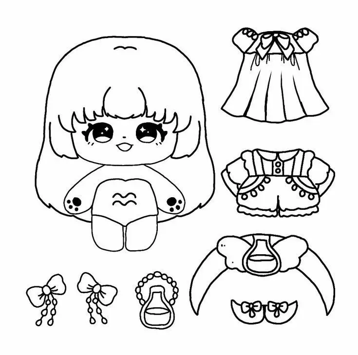 Búp bê giấy cute – Tranh tô màu cho bé thoả sức sáng tạo 72