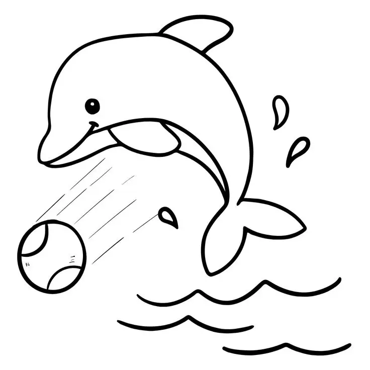 Tranh tô màu cá heo - Khám phá đại dương với sắc màu phong phú 1
